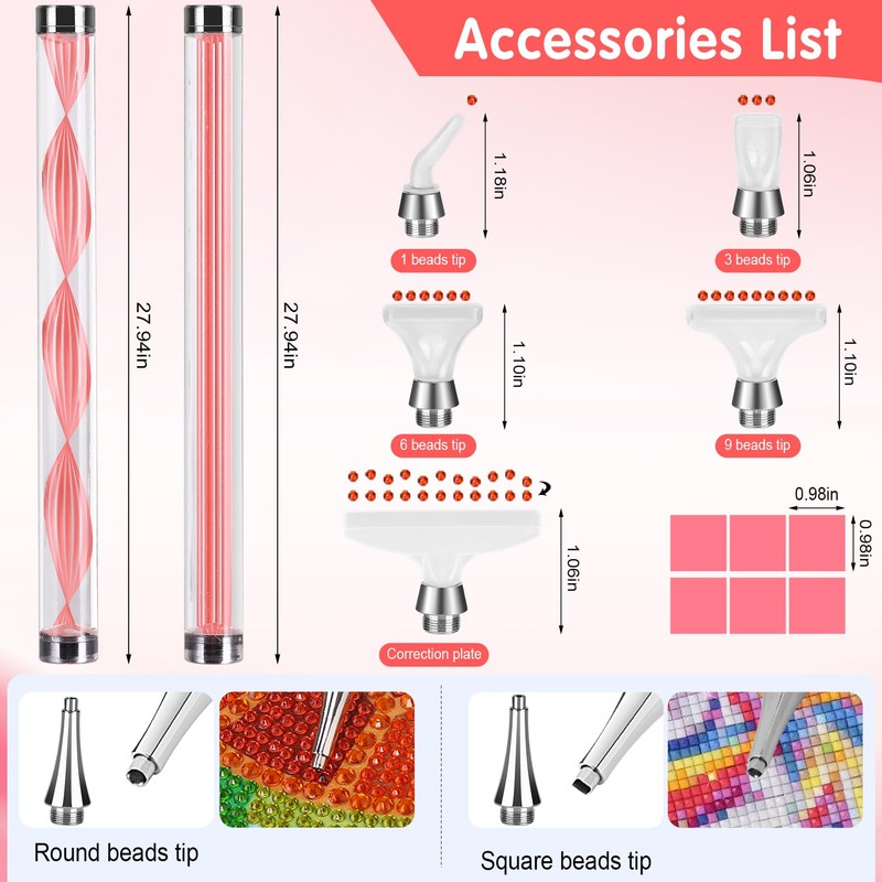 WIFORT 16PCS Diamond Art Pens Set - 2Pcs Diamond Painting