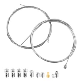 Set of 2 Universal Cable Repair Kit, Motorcycle Emergency Gas Cable, Throttle Cable Repair Kit, Clutch Cable, Universal Cable Pulley with 9 Nipples Motorcycle for Moped Bicycle Scooter
