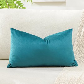 Artscope Velvet Cushion Cover Decorative Cushion Sofa Cushion Lumbar Cushion Throw Cushion Cover Sofa Bedroom 40 x 60 cm Teal Green