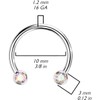 Covet Jewelry Titanium Threadless Horseshoe, Circular Barbells With Front Facing