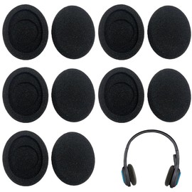 YAPKOLV Replacement Foam Ear Pads for Audio Headphones 50 mm Black Pack of 10
