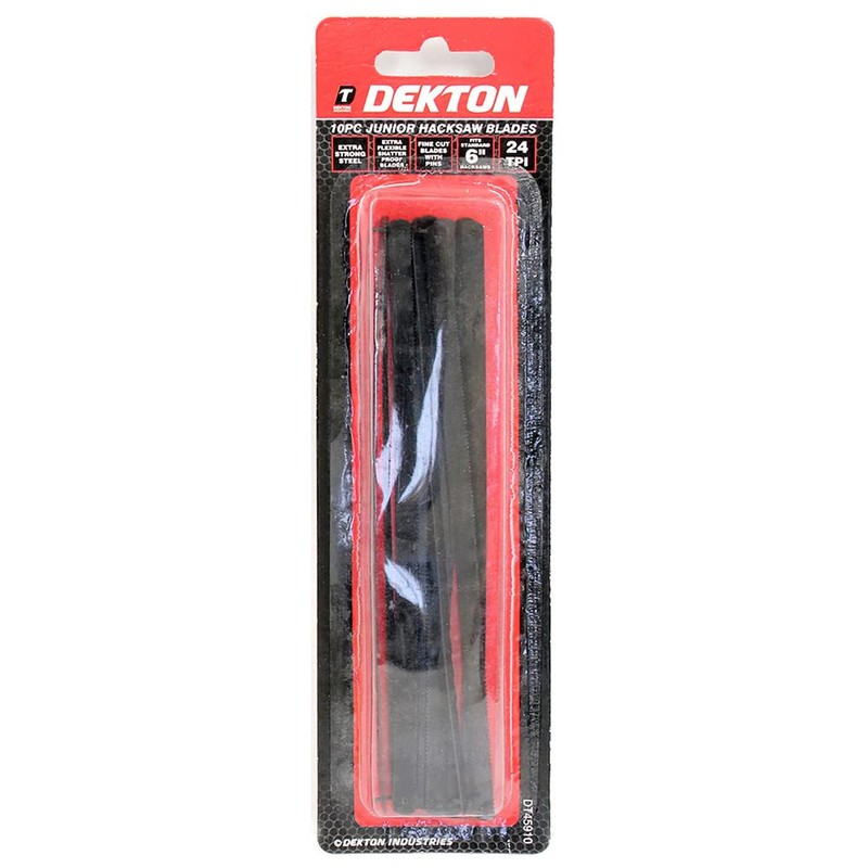Dekton 10pc Junior Hacksaw Blades-10 Junior Hacksaw 6" Blades Ideal