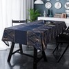 Bishilin Navy Blue Table Cloth, Dining Table Cover Gold Line