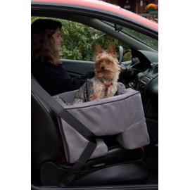 Pet Gear Lookout Booster Car Seat, Removable Comfort Pillow, Safety Tether Included, Installs in Seconds, No Tools Required, 2 Sizes, 3 Colors, Charcoal, Large (PG1122CH)