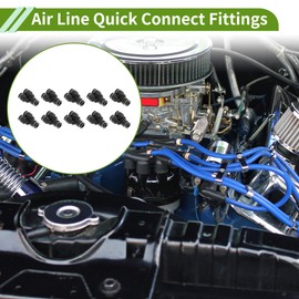 HOPESPANNER Push to Connect Air Fittings 1/4" Y Type Air Line Quick Connector Plastic 10 Pcs Black Silver Tone