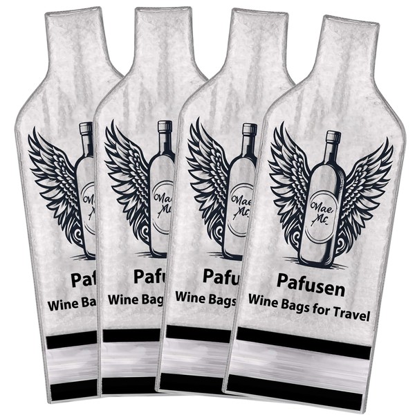 Pafusen 4 Pack Wine Bottle Travel Protector Bags, Wine Bags