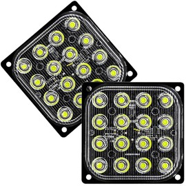 Riloer Car Strobe Flash Lights, Hazard Warning Beacon Emergency Flashing Lights Strobe Flashing Light, 2 Pcs Car Emergency Light Strobe Car Warning Light for 12V-24V Vehicles, Clear Cover-White