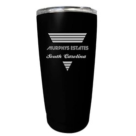 R and R Imports Murphys Estates South Carolina Souvenir 16 oz Black Stainless Steel Tumbler Retro Design