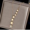 Collar Dije 7 Estrellas Dama Acero Inoxidable Chapa Oro 18k