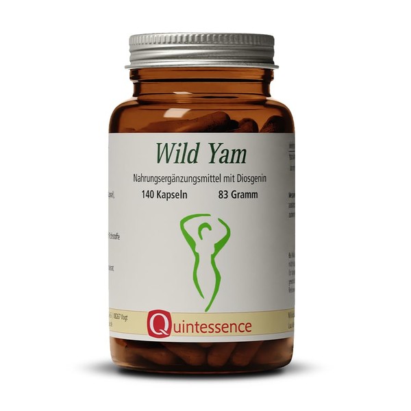 Quintessence Wild Yam 140 Capsules - Extract of Wild Yam Root Dioscorea Villosa - With 1425 mg Extract (of which 285 mg Diosgenin) per Daily Dose - Vegan - Produced in Austria