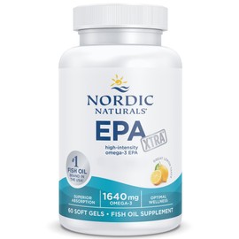 Nordic Naturals, EPA Xtra 1640 mg Omega-3 Fish Oil with EPA and DHA, Lemon Flavour, 60 Soft Capsules, Laboratory Tested, Soy Free, Gluten Free, GMO Free