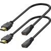 SAISN HDMI Extension Cable 1.5 Feet, 2 Pack HDMI Extender