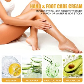 ChicNana Urea Foot Cream, 60% Urea Cream plus 2% Salicylic Acid Cracked Heel Repair Cream for Feet and Hand 2pcs Foot Cream for Callus Remover & Nourishes Soften for Hand Foot And Body Care,