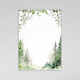 Woodland Blank Note Cards with Envelopes/Tree Themed: Green Forest Note Cards (Pack of 50 without Envelopes)