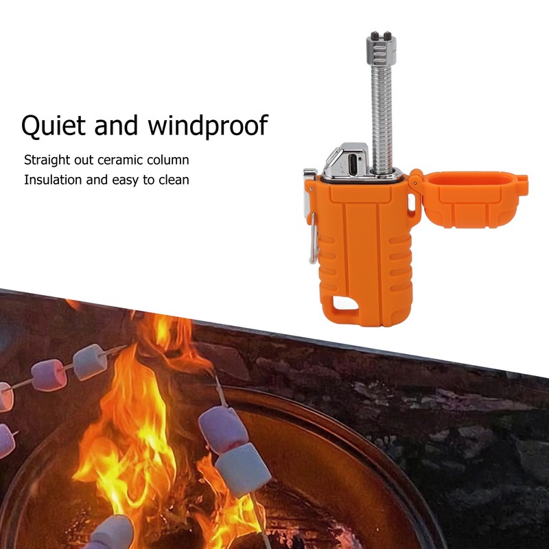 USB Rechargeable Lighter Windproof Dual Arc Lighter Waterproof Flameless Electric