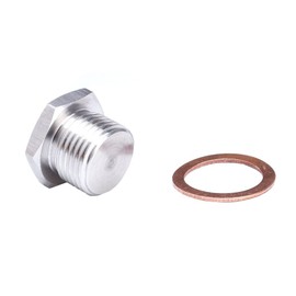 Baceyong Oxygen Sensor Plug with Spacer, Stainless Steel Silver O2 Oxygen Sensor Plug, M18*1.5 Thread Oxygen Sensor Plug
