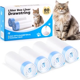 Duabes 80-Count Cat Litter Box Liners – Durable, Leak-Proof, Eco-Friendly Trash Bags for Self Cleaning Litter Boxes – Large Capacity, Easy to Use – Ideal for Multi-Cat Households