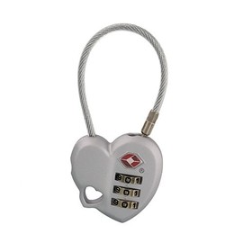 MoDA Travel Easy to Use- TSA Recognized Resettable Combination Lock Luggage Travel Lock-Silver