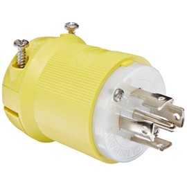 Hubbell HBL28CM11 3 Phase WYE Twistlock Plug, 120/208V, 30 amp, Yellow