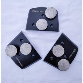 Trapazoidal Diamond Grinding Discs for Concrete Floor Grinding Medium Bond 3 pcs Use in Lavina and Edco Floor Grinders (120#)