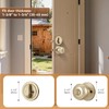 NCSEN Brushed Gold Door Knobs with Lock, Exterior Door Lock