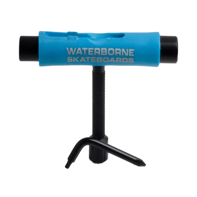 WATERBORNE SKATEBOARDS TTool AllinOne UniversalSkateboardZubehör, schwarz, verchromter Stahl, multifunktional, tragbares