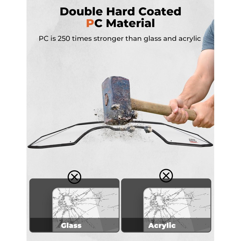 KEMIMOTO Rear Windshield Compatible with Can Am Maverick R 2024+