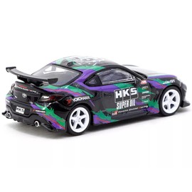 Diecast Model Car Compatible with Tarmac Works 1:64 Scale HKS Toyota GR86 Diecast Model Car, Black, Limited Edition T64G-038-BK