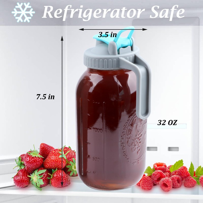 GMSWEET Mason Jar Cold Brew Coffee Maker 32 OZ Wide