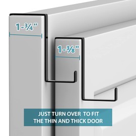 Booda Brand Over The Door Hooks 10 Pack, Z-Shaped Door Hanger Hook Fits The 1 3/8" and 1 3/4" Door Widths, Reversible Metal Door Hooks for Hanging Clothes, Coats, Towels, Shoe Organizers (Black)