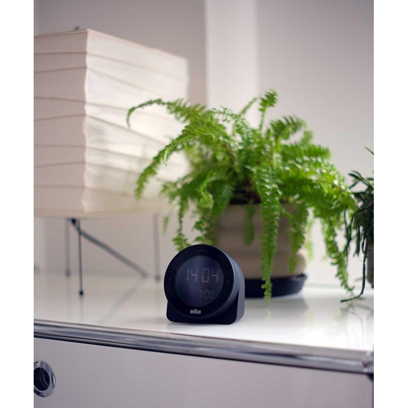 BRAUN (Brown) Digital Table Clock, BC24B, Black