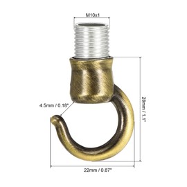 sourcing map Alloy Ceiling Hook Fixtures Accessories 22mmx28mm for Chandelier Ceiling Pendant Light Plate, Bronze