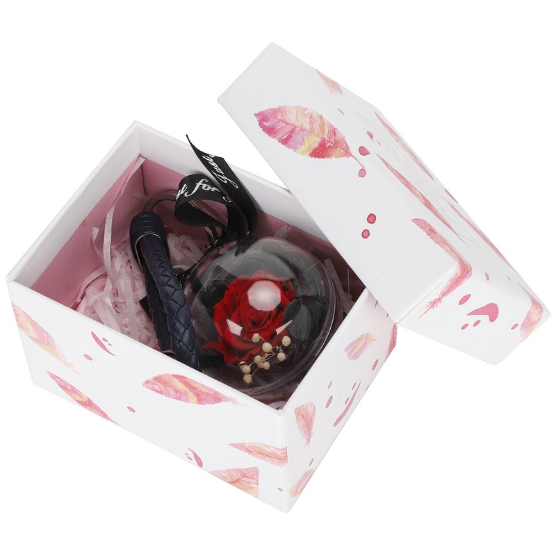 Preserved Flower Keychain Creativity Hanging Round Ball Pedant Gift Craft