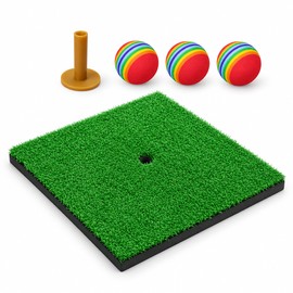 Artificial Turf Golf Hitting Mat for Swing & Chipping Practice – Portable Golf Training Mat with Tee Hole for Backyard & Indoor Use