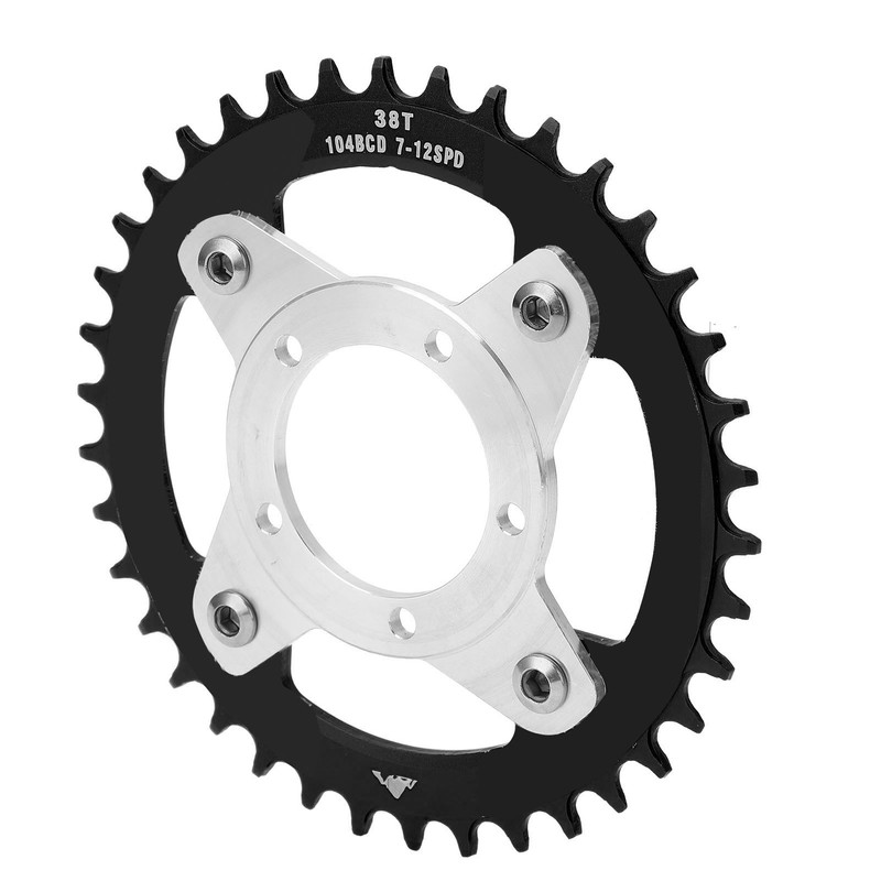 104BCD Electric Bike Chainring and Adapter 38T Aluminum Alloy CNC