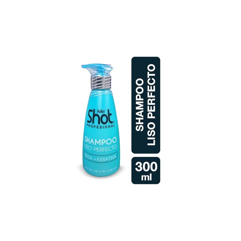 Shampoo Liso Perfecto Kolor Shot con Keratina sin Parabenos, Hidrata