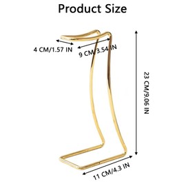 Headphone Stand, Headset Holder, Headset Holder Made of Metal, Universal, Aluminium Alloy, for All Headphone Sizes, Stand for Over Ear and Gaming, Suitable for Table, Display Case, Gold