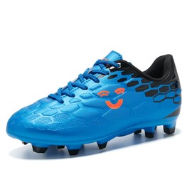 LEOCI Kids Soccer Cleats for Boys Girls Lightweight AG FG Football Shoes for Outdoor Training Durable Softball Shoes for Little Big Kids