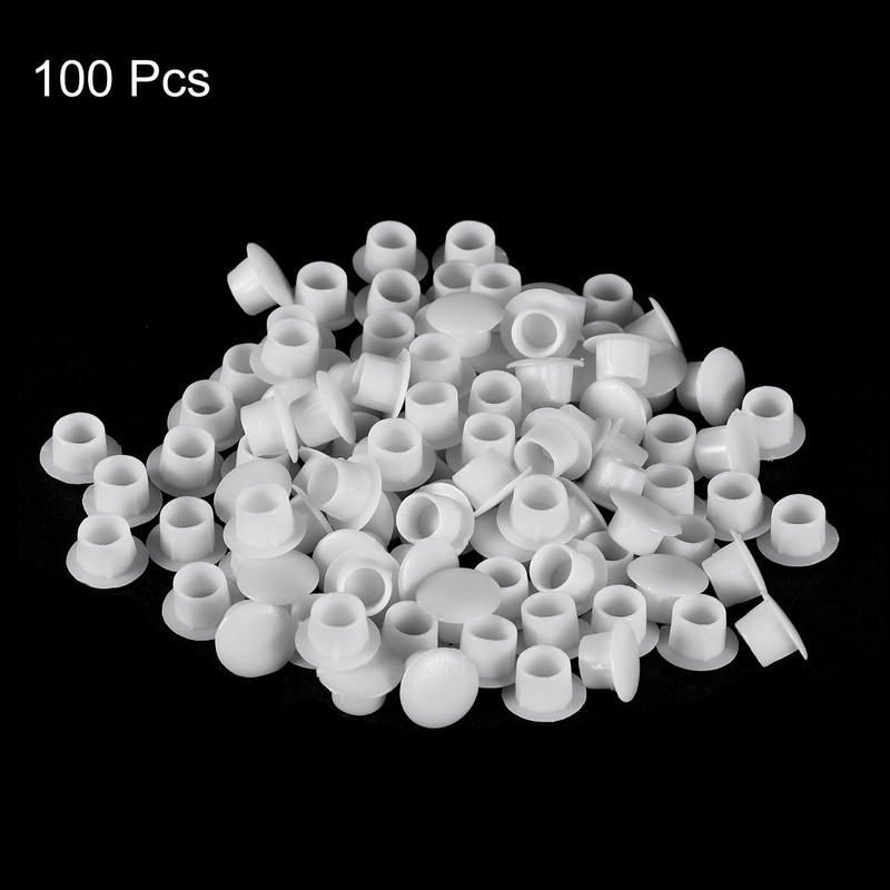 uxcell 100Pcs Screw Hole Plugs, 8mm(5/16") Dia Plastic Snap in