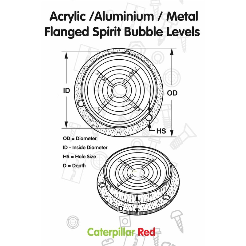 Large Flanged Metal Circular Angle Spirit Bubble Degree Level (Green