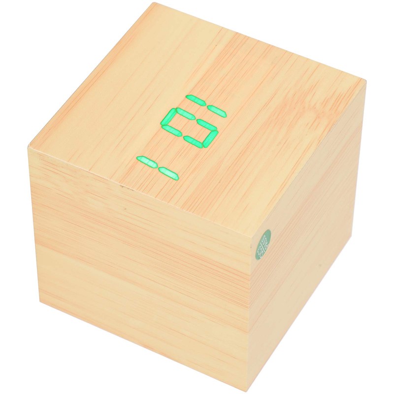 Hapivida Digital Alarm Clock Wood Effect Smart Table Alarm Clock