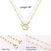 Turandoss Gold Paperclip Chain Necklace, 14K Gold Plated Toggle Clasp