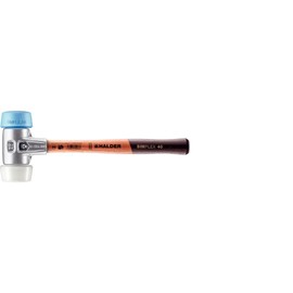 Halder Simplex 1 lb. Soft-Face Mallet with Oversized TPE-Soft Blue Rubber and Superplastic Inserts, Lightweight Aluminum Housing and Wood Handle
