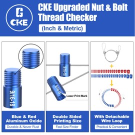 Patent CKE Upgrade Nut & Bolt Thread Checker - Inch & Metric, 44 Male/Female Bolt & 23 Inch/21 Metric Nut Size Gauges