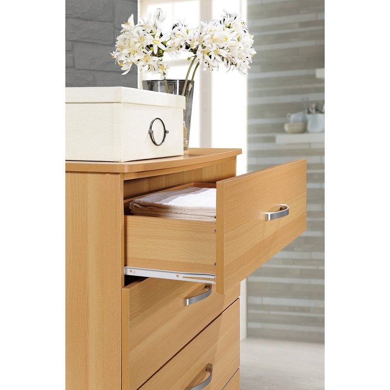 HODEDAH 5 Drawer Wood Dresser for Bedroom, Chest of Drawers