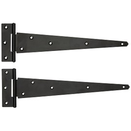 Merriway BH04385 (2 Pcs) Heavy Duty Japanned Tee Hinge 300mm (12 inch) Black - Pack of 2 Pieces