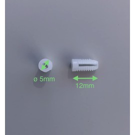 NELI Expansion Sleeve, Diameter 5 mm, Expansion Dowels, Plastic Dowels, Dowels, Pack of 50 (ø 5 mm, length: 12 mm)