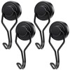 Wukong Silwy Magnetic Hooks, Extra Strong, Pack of 4 Neodymium