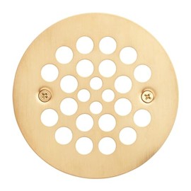 Signature Hardware 480530 4-1/4" Round Shower Drain Strainer - Brushed Gold