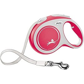 FLEXI New Comfort Retractable Dog Leash (Tape), 16ft, Small, Red, Model Number: CF10T5.250.R